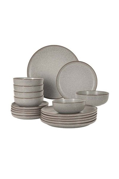 Noon East 18 piece Stoneware Dinnerware Set, Set for 6, Microwave & Dishwashe...