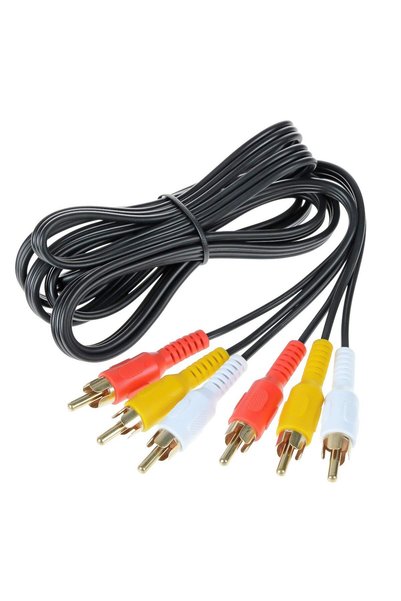 Generic كابل صوت/فيديو مركب 3RCA مطلي بالذهب لـ DVD/VCR/SAT بموصلات صفراء/بيض...