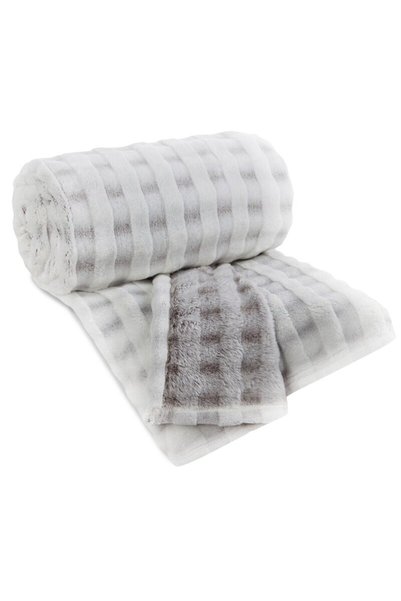 Design 91 Patura 170x210 Cube gri nisipos deschis - patura eleganta din fleec...