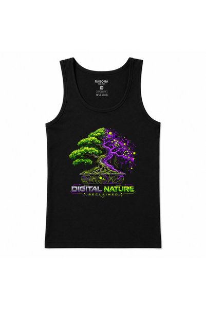 Rabona Fashion Digital Nature Reclaimed – قميص بدون أكمام بتصميم شجرة بونساي ...