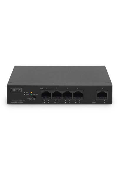 Digitus Switch Digitus, 5 porturi Gigabit, 4 PoE+, Neadministrat
