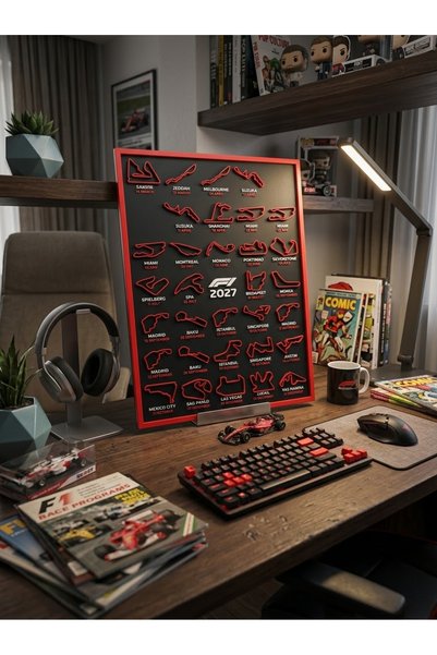 Genel Markalar F1 2027 Yarış Takvimi 3D Dekoratif Pano