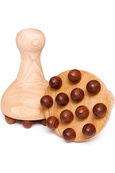 EastChoix Wooden Massage Brush - 12 Pearl Point Body Massage Tool, perfect fo...