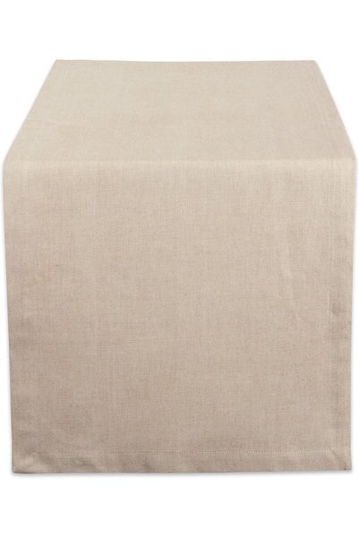 Generic CAMZ38725 قماش شامبراي طبيعي صلب، مفرش طاولة 14×72، شامبراي طبيعي
