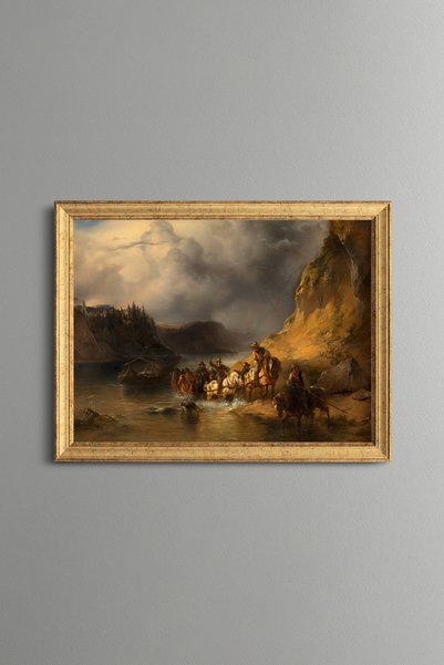 epiqart كارفان ومرور مائي في وادي كايلاك - طاولة مزخرفة بنمط عتيق - موديل رفيع