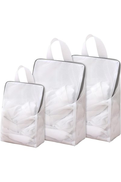 Generic 3 Pack Extra Large Mesh Laundry Bags with Zipper and Handles - 50x60c...