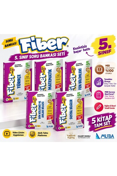 Muba Yayınları 5. Sınıf Matematik+ Türkçe+ Sosyal Bilgiler+ Fen Bilimleri+ Di...