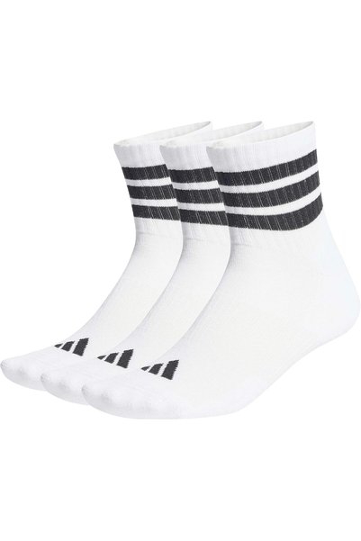 Generic Unisex Adult 3 STRIPES CUSHIONED SPORTSWEAR MID CUT SOCKS 3 PAIR PACK...