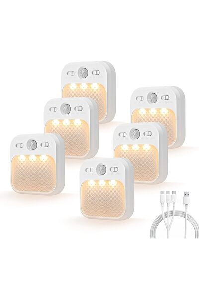 Generic ضوء ليلي بمستشعر حركة، ضوء ليلي LED لاسلكي قابل لإعادة الشحن للاستخدا...