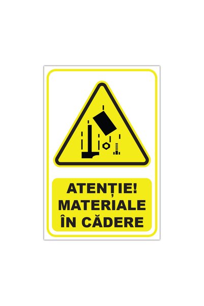 CUBIKA Indicator de avertizare "Atentie! Materiale in cadere, CUBIKA, PVC 3 m...