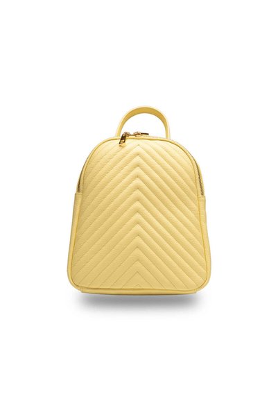 TORO NERO Rucsac de damă din piele galben-lămâie Ruxi