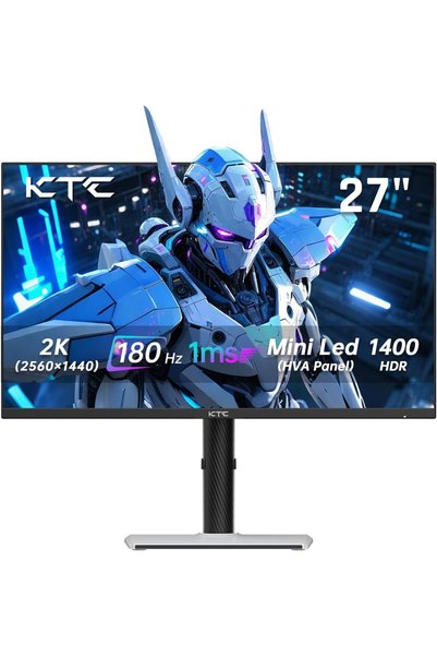 Generic Mini LED Monitor 27 Inch, 2K 1440P 180Hz PC Gaming Monitor White M27T6