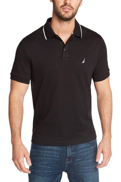 Generic Men's Classic Fit Short Sleeve Dual Tipped Collar Polo Shirt