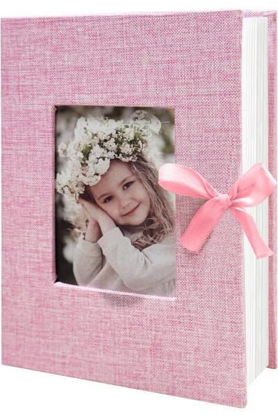 Generic Linen Photo Album 4x6in, 100 Pockets, Top Loader Vertical Picture Sto...