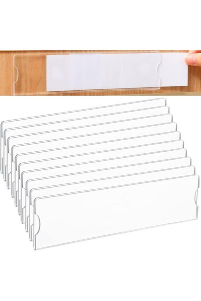 Generic حامل لوحة اسم أكريليك للحائط مقاس 2 × 8 بوصة، إطار بلاستيكي شفاف لحمل...