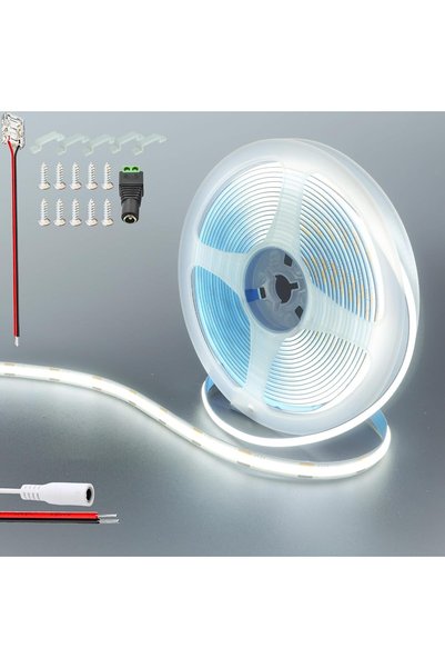 Generic 12V COB 480LEDs Strip Lights (No Power Supply),16.4FT/5M,Cool White,4...