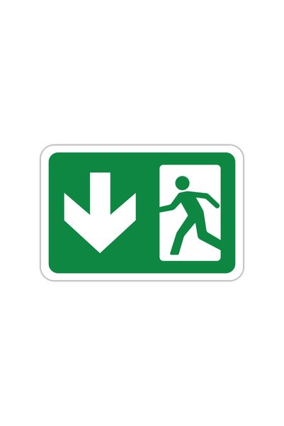 CUBIKA Indicator evacuare jos stanga/dreapta cu sageata in jos, CUBIKA, PVC 3...
