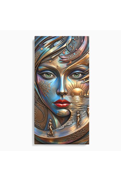 Luxcanva Tablou Canvas Chip De Zeita 50x100 cm pe Sasiu Lemn Portret Mistic F...