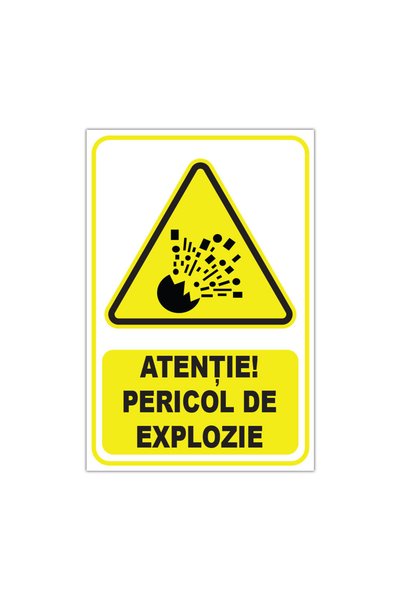 CUBIKA Indicator avertizare "Atentie! Pericol de explozie, CUBIKA, PVC 3 mm, ...