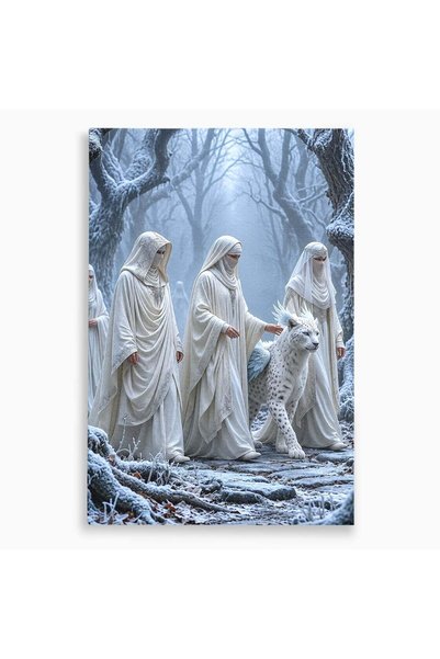 Luxcanva Tablou Canvas Calatorie Mistica 80x120 cm pe Sasiu Lemn Iarna Padure...