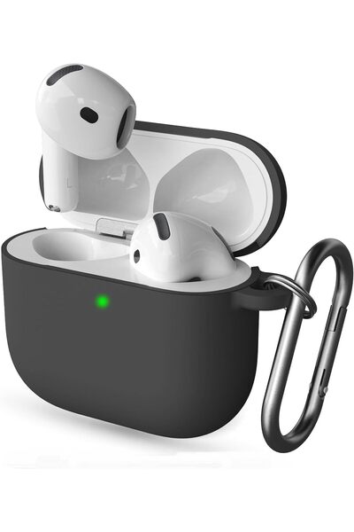 Generic غطاء حماية لسماعات AirPods 5 (2026) / AirPods 4 مع سلسلة مفاتيح (أسود)