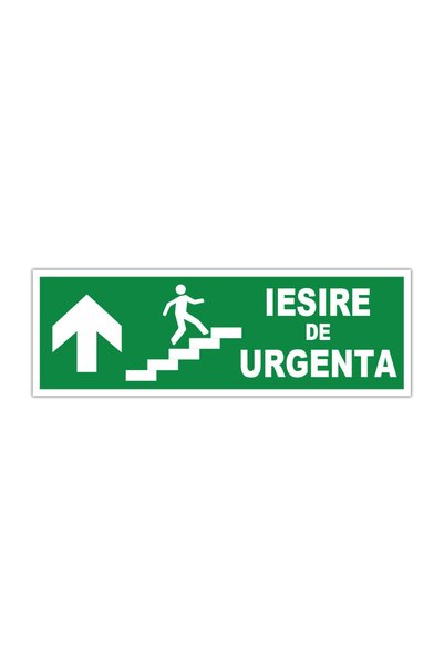 CUBIKA Indicator evacuare "Iesire de urgenta" cu sageata in sus si scara, CUB...