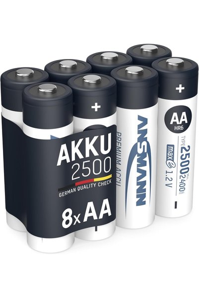 ANSMANN AA Rechargeable Batteries [Pack of 8] 2500 mAh NiMH High Capacity & L...