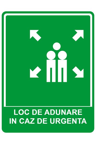 CUBIKA Indicator loc de adunare in caz de urgenta, CUBIKA, PVC 3 mm, 30x45 cm