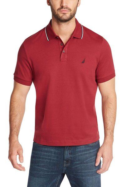 Generic Men's Classic Fit Short Sleeve Dual Tipped Collar Polo Shirt