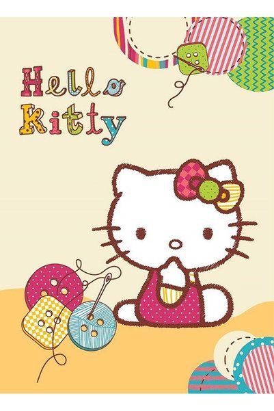 Detexpol Patura din acril pentru copii, Detexpol, Hello Kitty, 80x110 cm, Mul...