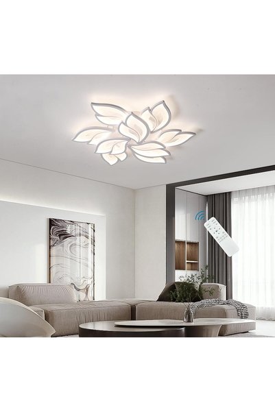 Generic ضوء سقف LED قابل للتعتيم بقوة 75 واط مع جهاز تحكم عن بُعد، تصميم زهرة...