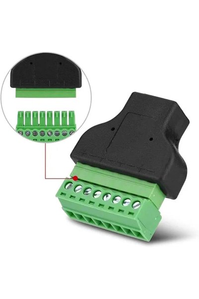 AXIYIBZI قطعتان من محول RJ45 إلى طرف توصيل لولبي، موصل إيثرنت ذكر إلى محول لو...