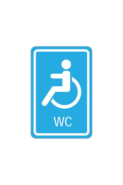 CUBIKA Indicator WC persoane cu dizabilitati, CUBIKA, PVC 3 mm, 15x20 cm