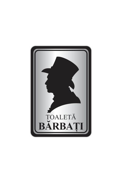 CUBIKA Indicator Toaleta Barbati vintage, CUBIKA, Autocolant, 15x20 cm