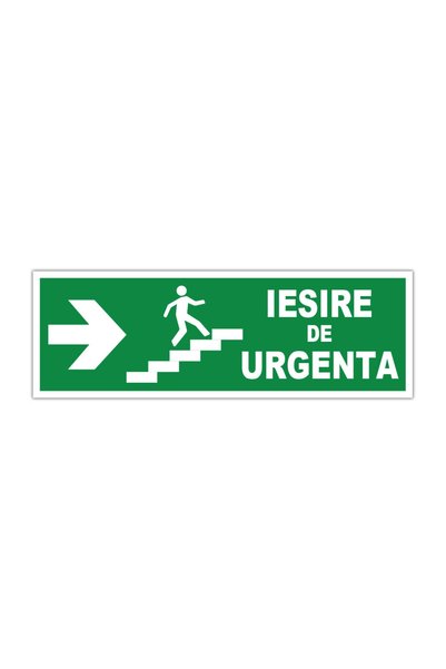 CUBIKA Indicator evacuare "Iesire de urgenta" dreapta cu scara, CUBIKA, PVC 3...