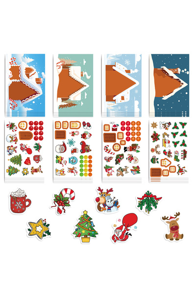 Choice 16PCS 8/16/24Pcs Christmas Party Games Stickers for DIY Make A Face Ch...