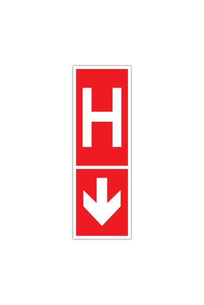 CUBIKA Indicator hidrant interior cu sageata jos - semn PSI, CUBIKA, PVC 3 mm...