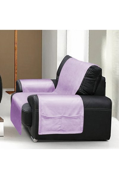 Matex Set cotiere pentru fotoliu, Matex, 40x70 cm, cu buzunare, violet, 2 piese