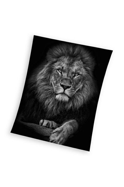 CARBOTEX Patura din microfibra 150x200 Lion negru gri