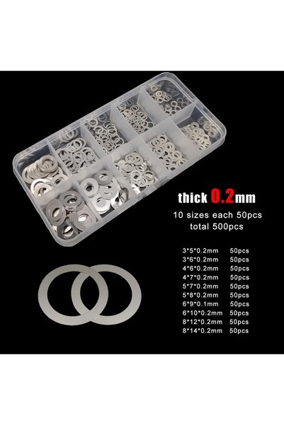 Choice 0.2 مم 500 قطعة 1 صندوق فواصل ضبط رفيعة للغاية بأحجام متنوعة 0.1 مم 0....