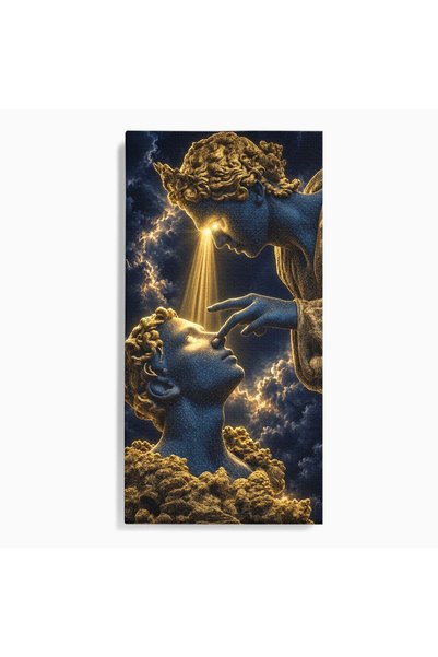 Luxcanva Tablou Canvas Atingerea Divina 60x120 cm pe Sasiu Lemn Sculptura Art...