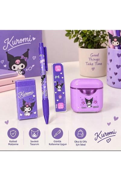 Kuromi Figürlü Mor Kalem seti