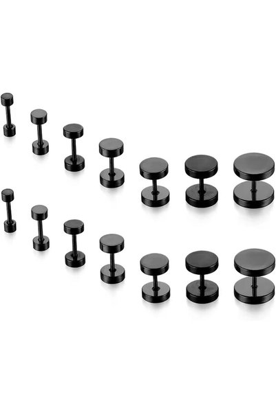 Generic Dot Earrings, Titanium Steel Barbell Earrings Set High Polished Surgi...