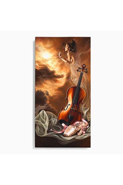 Luxcanva Tablou Canvas Dansul Muzicii 50x100 cm pe Sasiu Lemn Dansatoare Vioa...