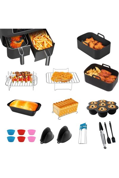 Type-C Set de 12 accesorii pentru friteuza cu aer cald duală de 7.6L - 9.5L (...