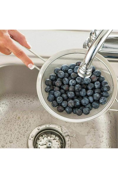Generic مصفاة مخروطية من الفولاذ، فضية، 18 سم، QL0006