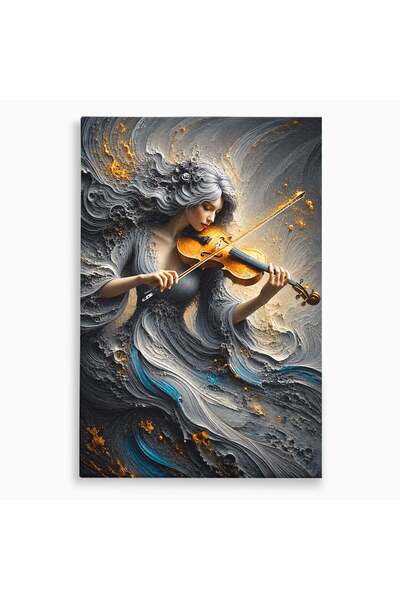 Luxcanva Tablou Canvas Femeie Cu Vioara 70x100 cm pe Sasiu Lemn Vioara Muzica...