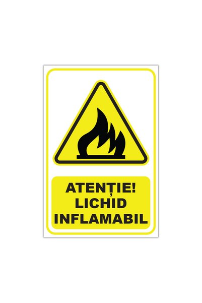 CUBIKA Indicator de avertizare Atentie! Lichid inflamabil, CUBIKA, Autocolant...