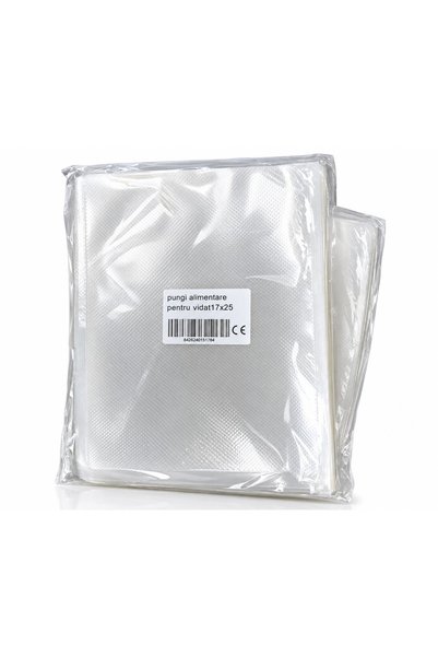 Fara brand Pungi gofrate pentru vidat alimente, transparente