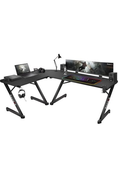 Huzaro Corner gaming desk, Hero 7.0, dimensions 154 x 117 x 72.5 cm, Carbon, ...